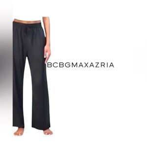 BCBGMaxAzria Black Satin Pajama Pants Size Large